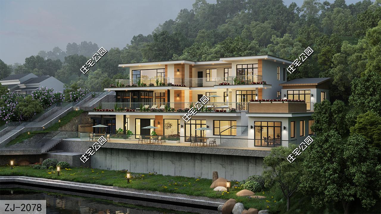 26×10米三层现代美宅，青山绿水之中的度假胜地